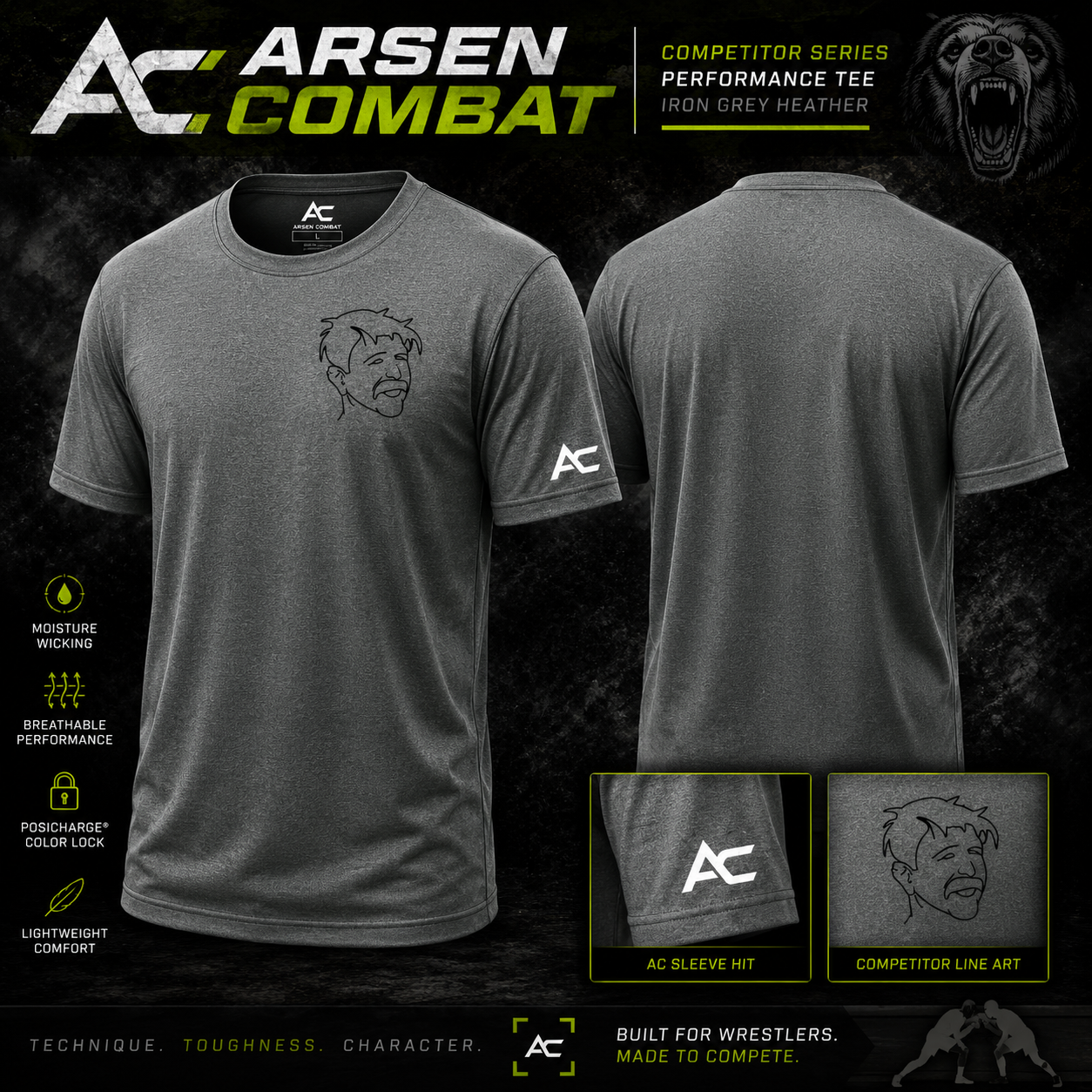 Arsen Combat™ Competitor Series Performance Tee – Iron Grey