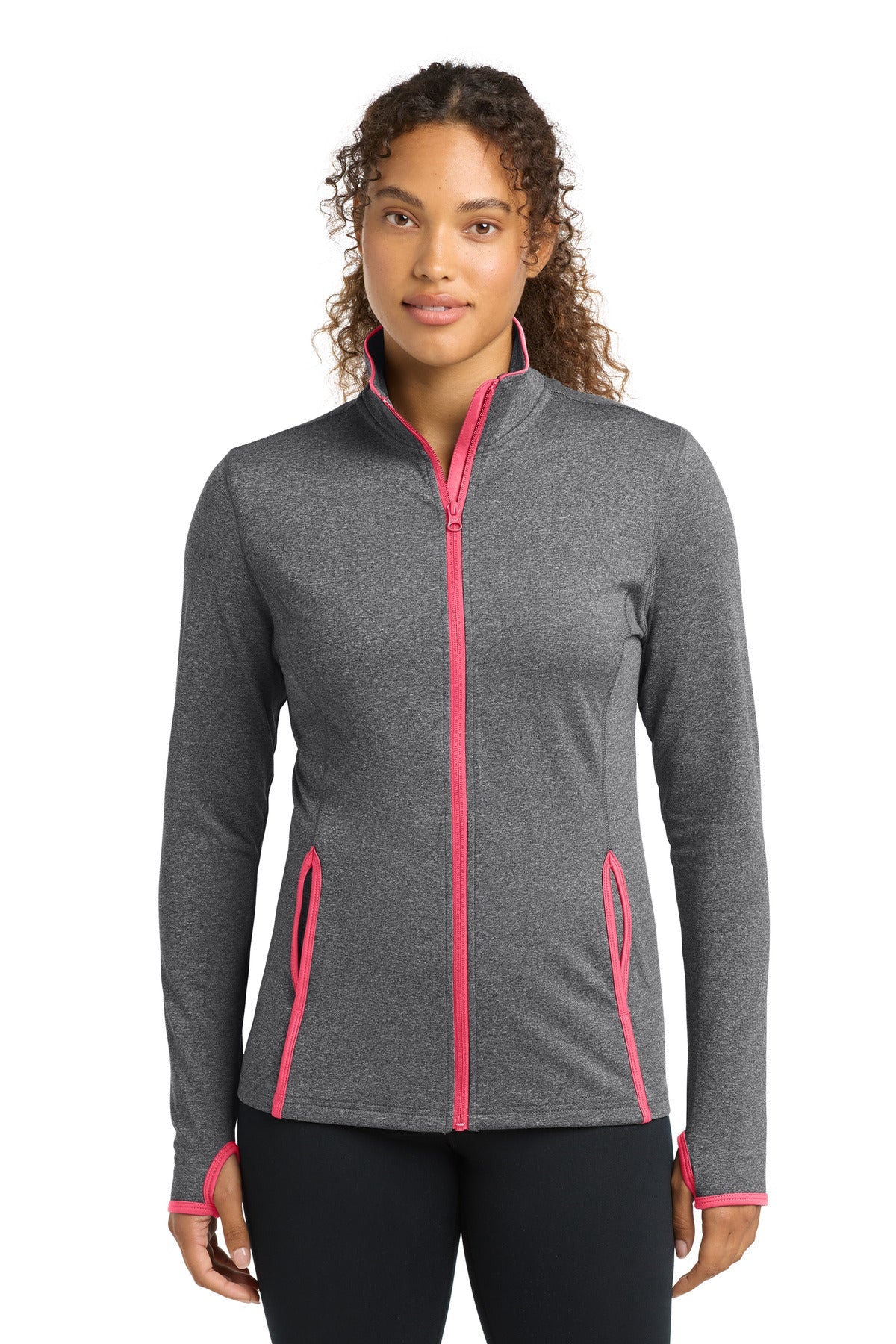 Sport-Tek ®  Women's Sport-Wick ®  Stretch Contrast Full-Zip Jacket.  LST853